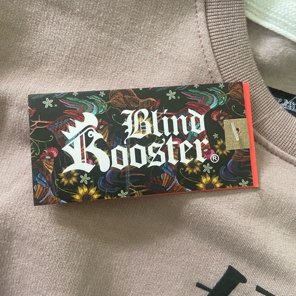 Blind Rooster Pink Asian Inspired “Good Vibes” Sweatshirt Men’s Medium - Picture 3 of 4